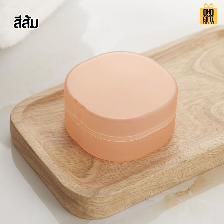 กล่องใส่สบู่ทรงกลมแบบพกพา สกรีนโลโก้ ทำเป็นของพรีเมี่ยมได้