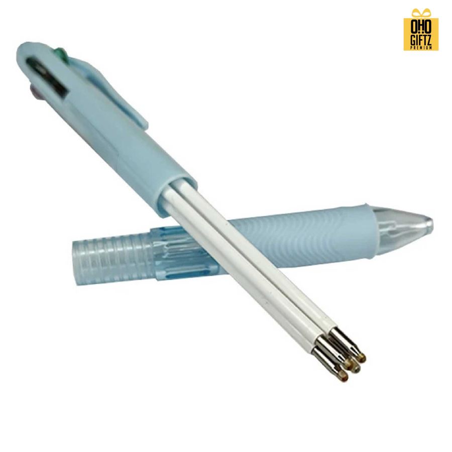 ปากกาเจลไส้ 4 สี สกรีนชื่อ สกรีนโลโก้ ทำเป็นของพรีเมี่ยมได้