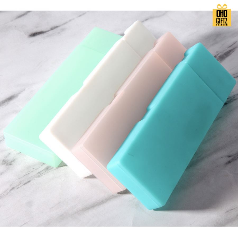 กล่องพลาสติกใส่เครื่องเขียน สกรีนโลโก้  ทำเป็นของพรีเมี่ยมได้