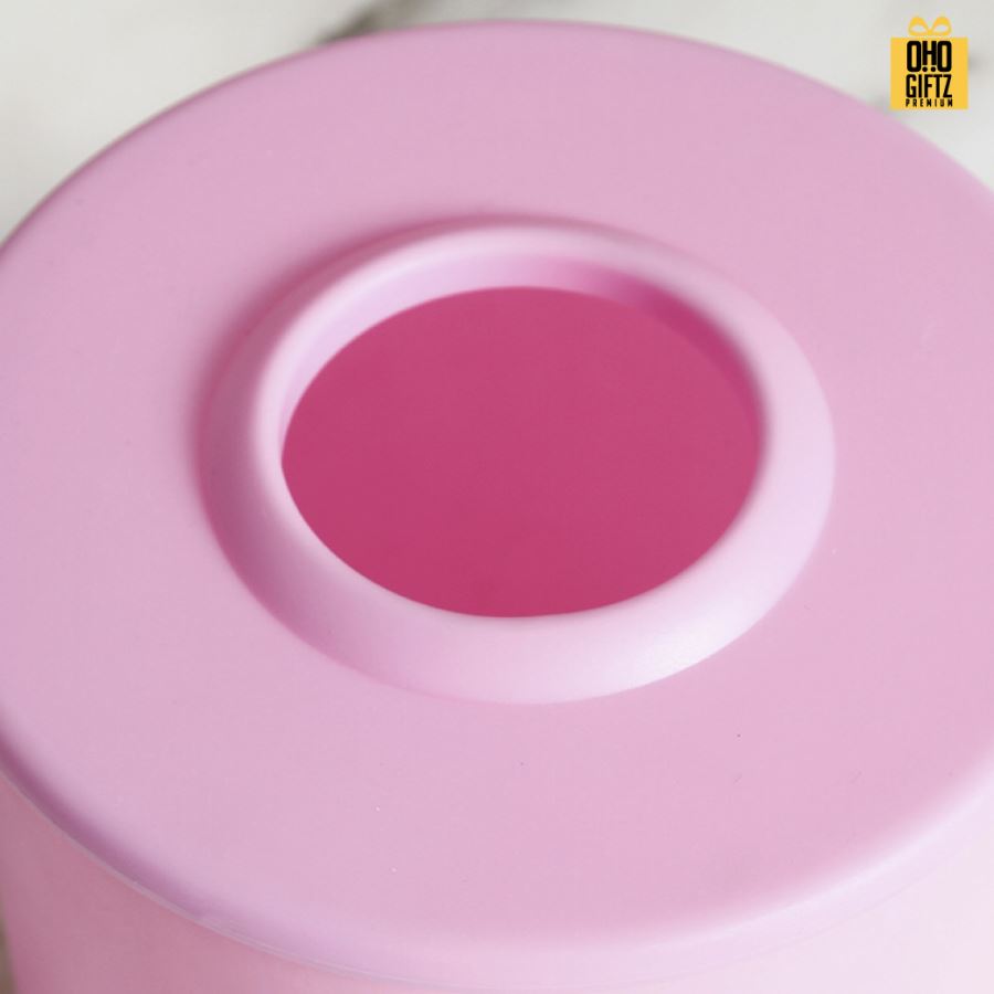 กล่องใส่ทิชชู่ทรงกลม สกรีนโลโก้  ทำเป็นของพรีเมี่ยมได้