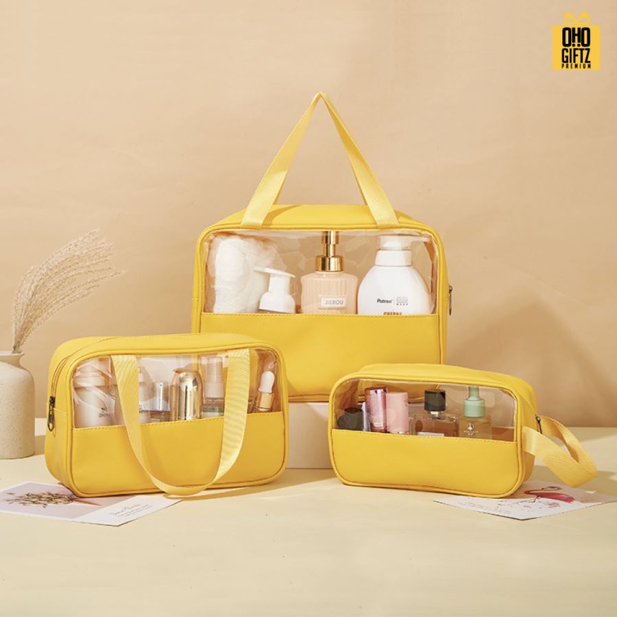 กระเป๋าใส่เครื่องสำอาง สกรีนโลโก้  ทำเป็นของพรีเมี่ยมได้