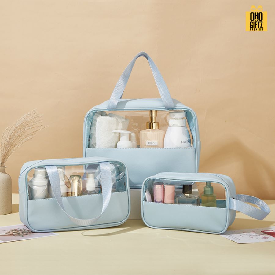 กระเป๋าใส่เครื่องสำอาง สกรีนโลโก้  ทำเป็นของพรีเมี่ยมได้