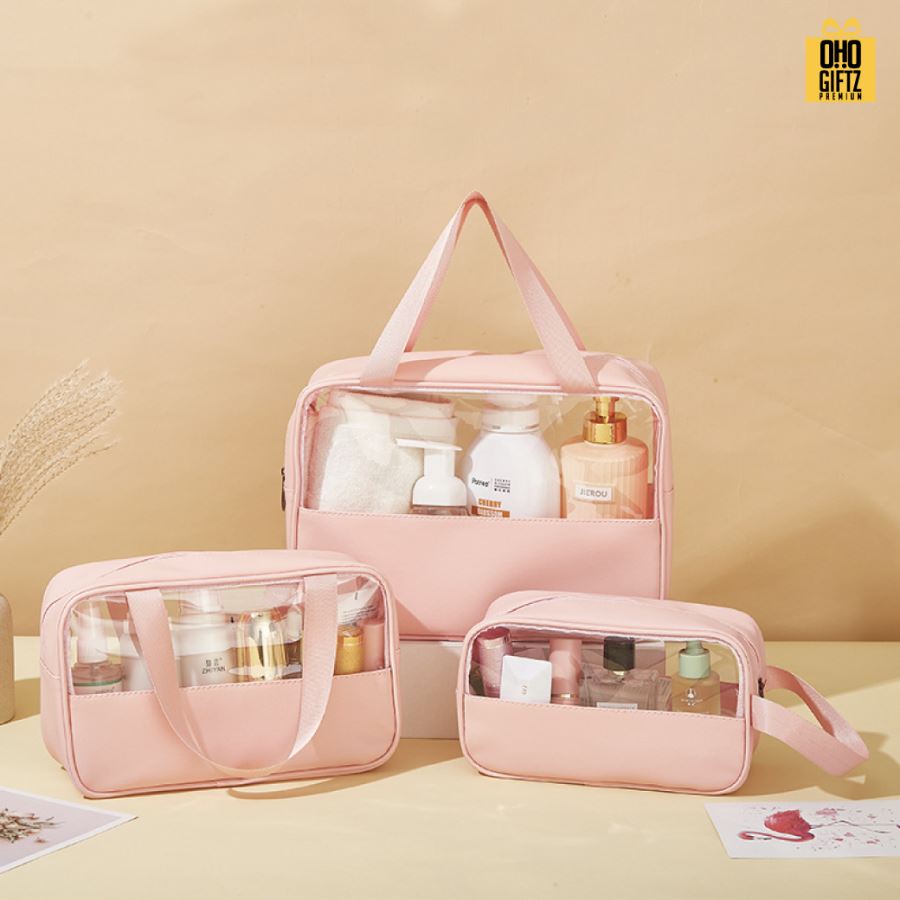 กระเป๋าใส่เครื่องสำอาง สกรีนโลโก้  ทำเป็นของพรีเมี่ยมได้