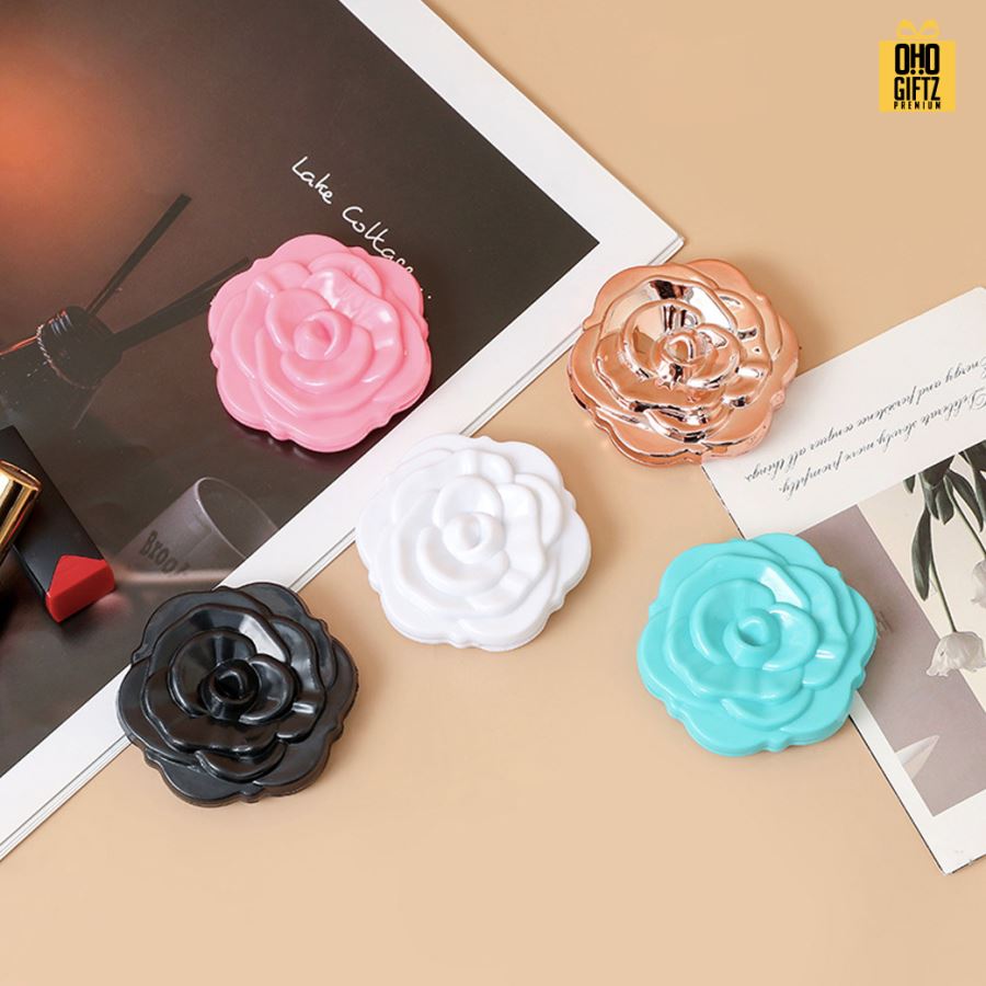 กระจกทรงกุหลาบ สกรีนชื่อ สกรีนโลโก้  ทำเป็นของพรีเมี่ยมได้