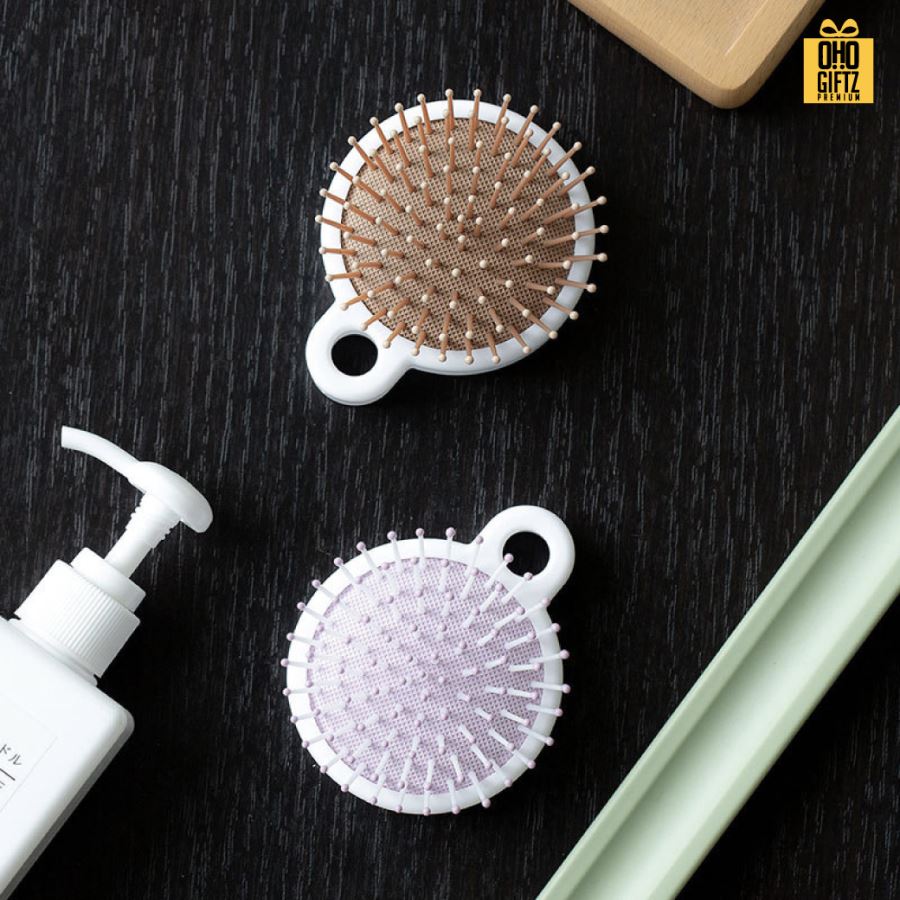 หวีแปรงผมนวดศีรษะพกพา สกรีนโลโก้  ทำเป็นของพรีเมี่ยมได้