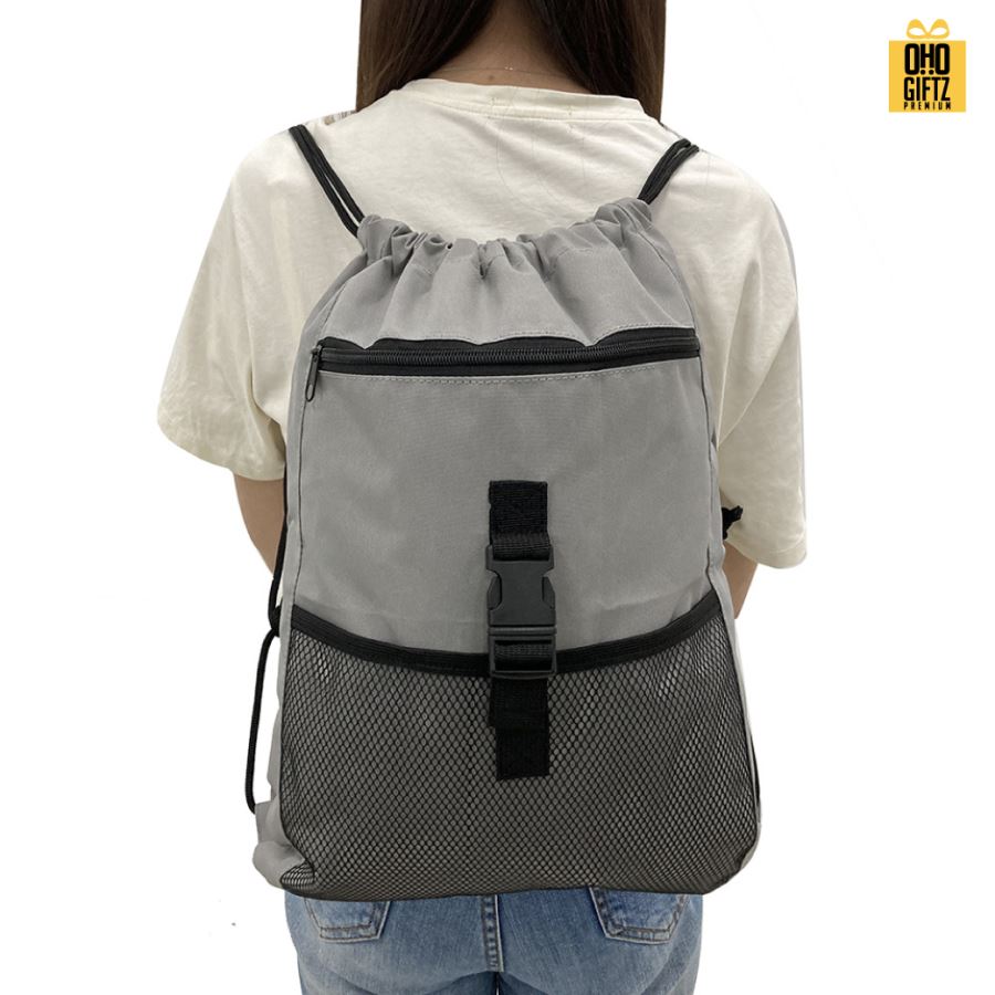 กระเป๋าเป้มีกระเป๋าตาข่าย สกรีนโลโก้ ทำเป็นของพรีเมี่ยมได้