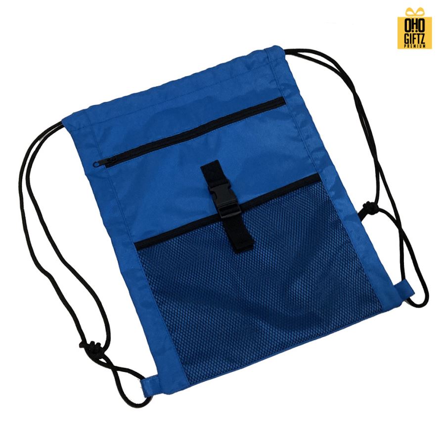 กระเป๋าเป้มีกระเป๋าตาข่าย สกรีนโลโก้ ทำเป็นของพรีเมี่ยมได้