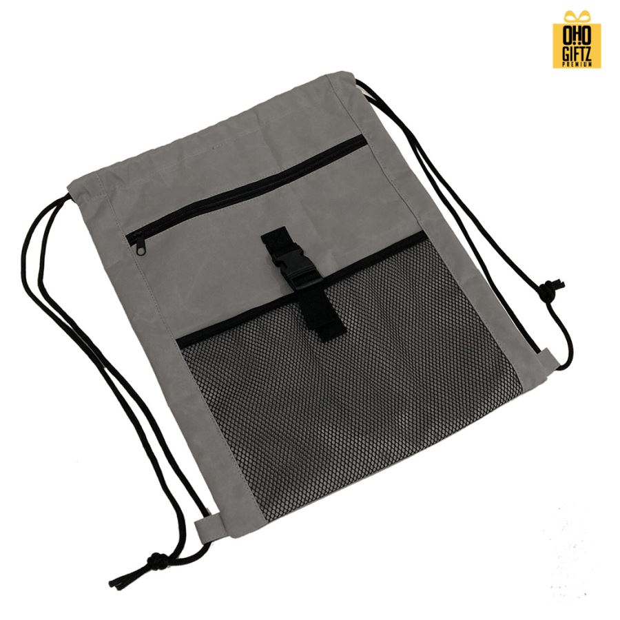 กระเป๋าเป้มีกระเป๋าตาข่าย สกรีนโลโก้ ทำเป็นของพรีเมี่ยมได้