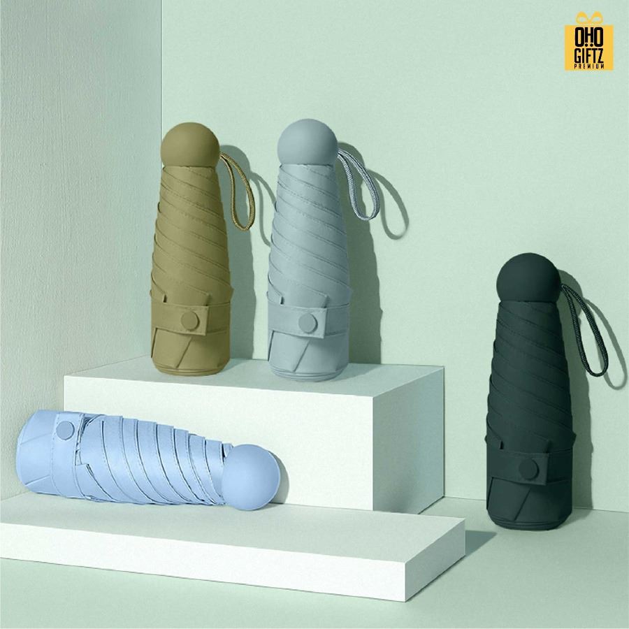 ร่มพับด้ามจับทรงกลม สกรีนโลโก้ ทำเป็นสินค้าพรีเมี่ยม ของชำร่วย ของที่ระลึก