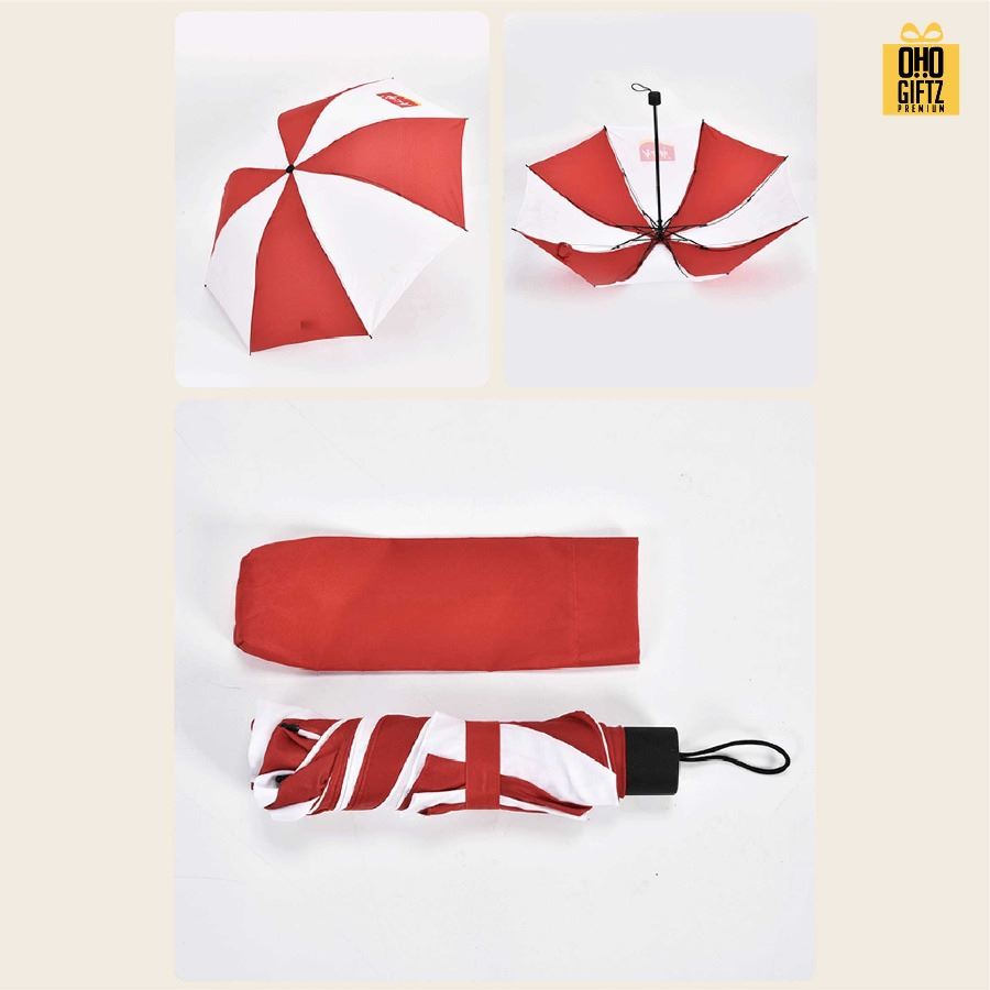 ร่มพับ 3 ตอนสลับสี สกรีนสีได้ตามกำหนด สกรีนโลโก้ ทำเป็นของพรีเมี่ยมได้