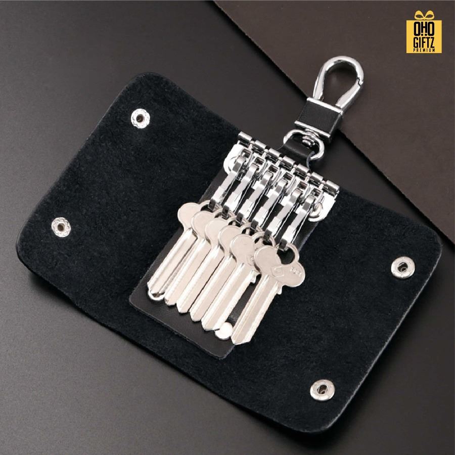 กระเป๋าหนังแท้ใส่กุญแจ หนีบเอวเข็มขัด สกรีนโลโก้ ทำเป็นของพรีเมี่ยมได้