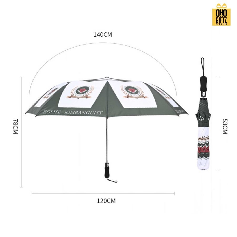 ร่มพับกึ่งอัตโนมัติแบบ 2 ตอน ขนาด 27 นิ้ว สกรีนโลโก้ ทำเป็นของพรีเมี่ยมได้