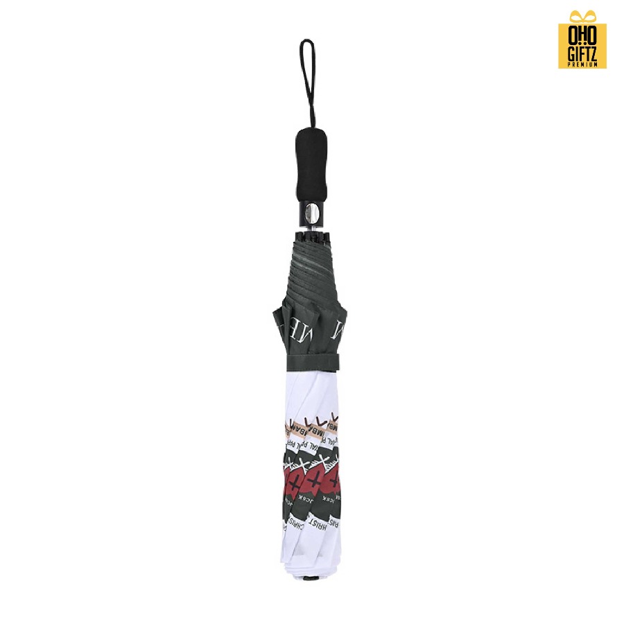 ร่มพับกึ่งอัตโนมัติแบบ 2 ตอน ขนาด 27 นิ้ว สกรีนโลโก้ ทำเป็นของพรีเมี่ยมได้