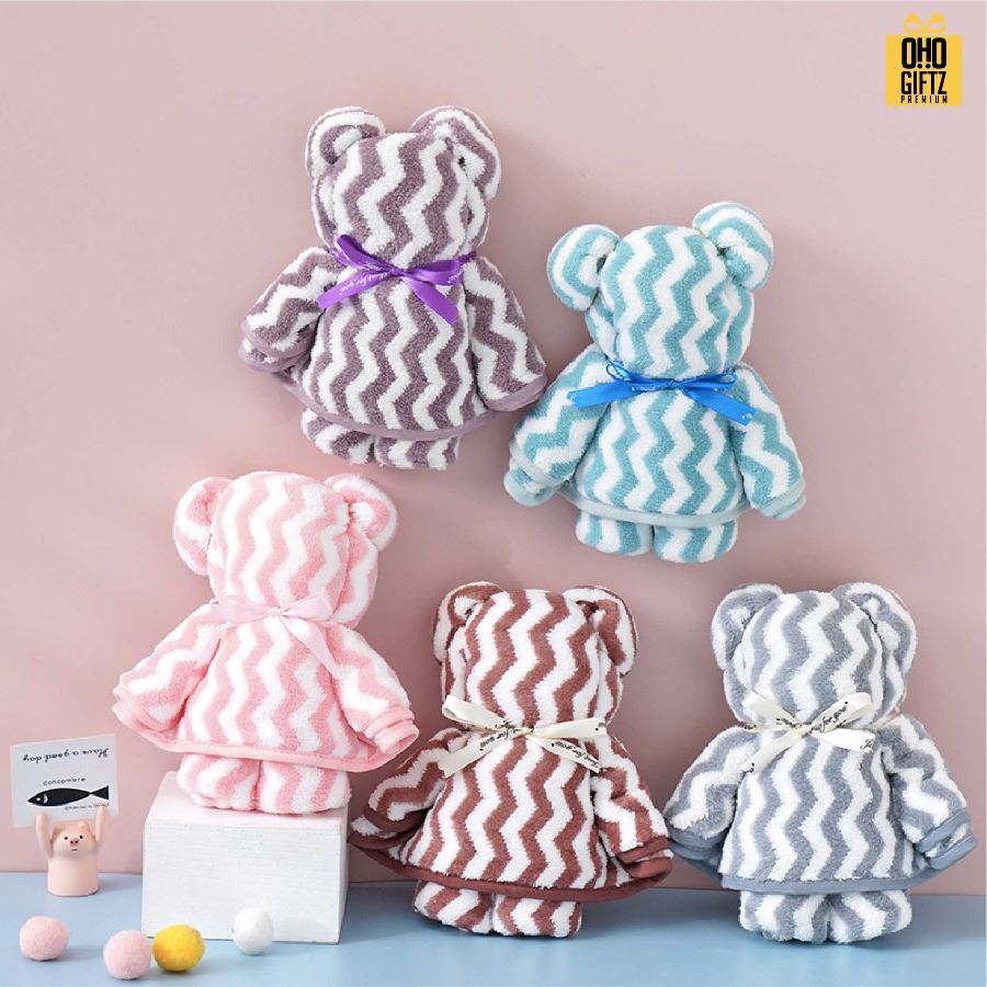 ผ้าขนหนูหมี ผลิตโลโก้ ติดลาเบล ทำเป็นของพรีเมี่ยมได้