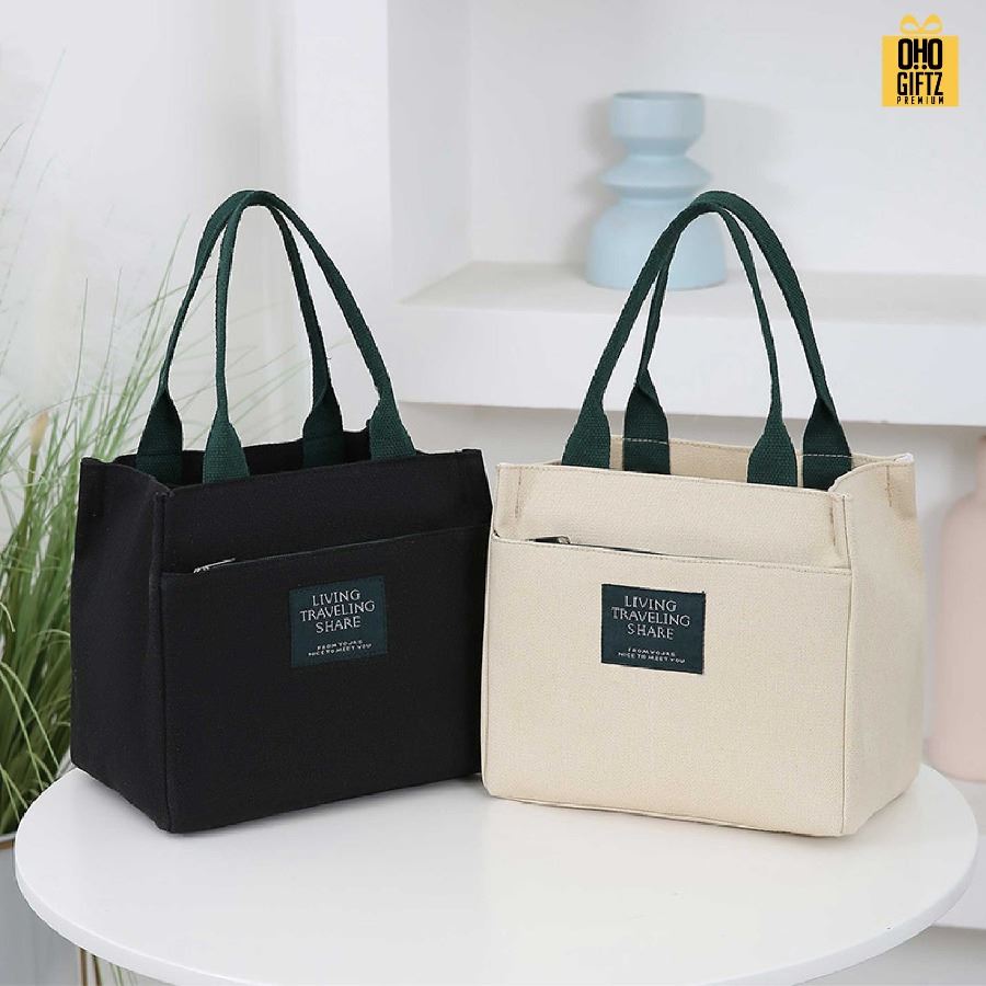 กระเป๋าแคนวาสใส่กล่องข้าว สกรีนโลโก้ ทำเป็นของพรีเมี่ยม