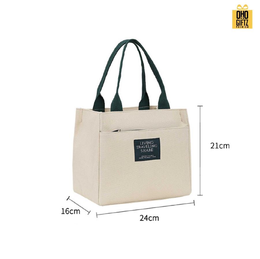 กระเป๋าแคนวาสใส่กล่องข้าว สกรีนโลโก้ ทำเป็นของพรีเมี่ยม