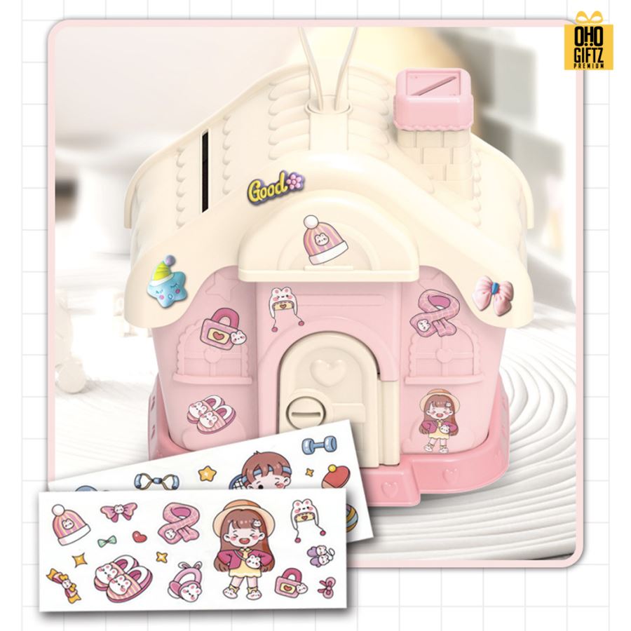 กระปุกออมสินบ้านน้อย สกรีนโลโก้ ทำเป็นของพรีเมี่ยม ของชำร่วยได้