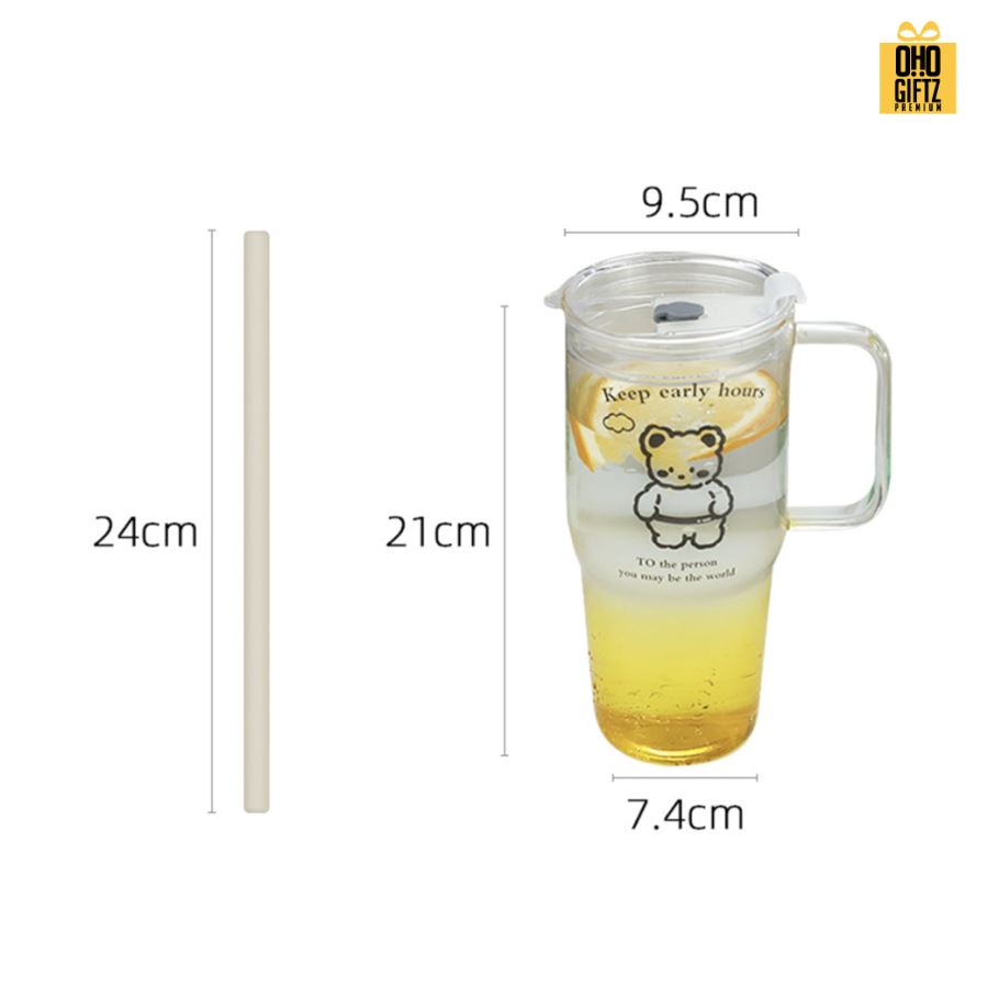 แก้วใสมีหู มีฝาปิดล็อค สกรีนโลโก้  ทำเป็นของพรีเมี่ยมได้