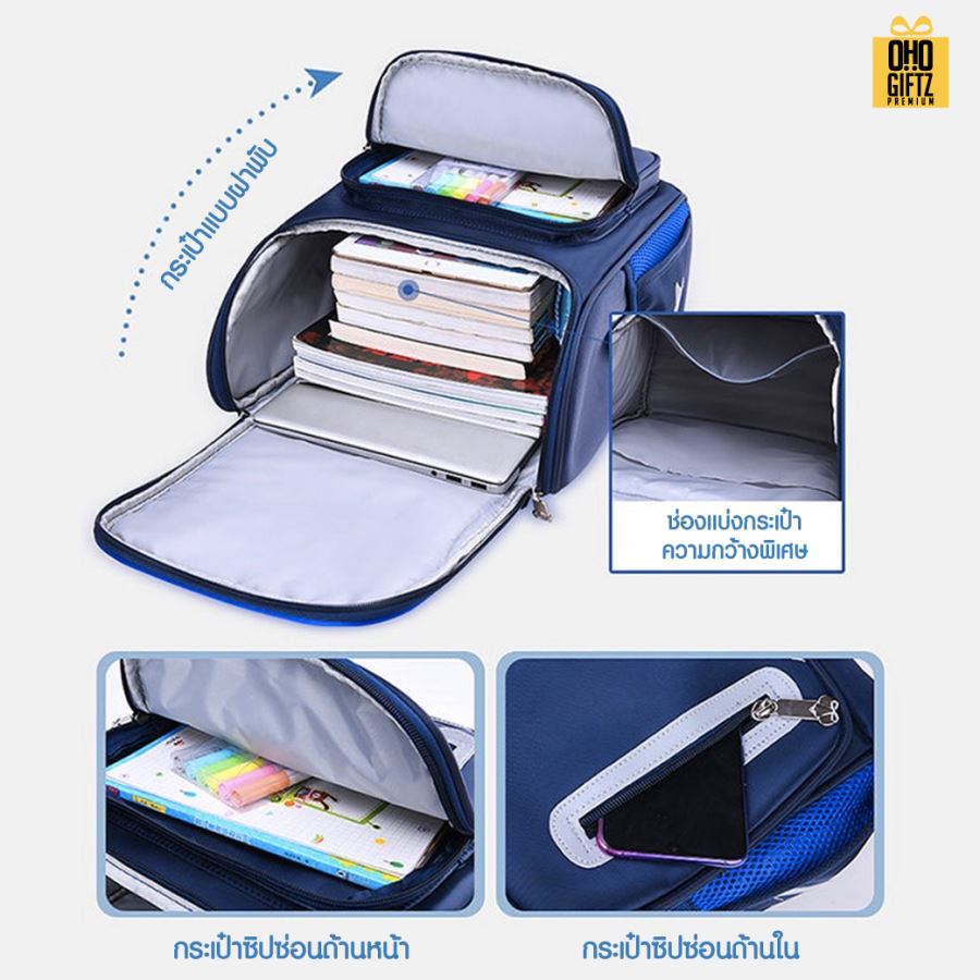 กระเป๋าเป้นักเรียน สกรีนโลโก้ ทำเป็นของพรีเมี่ยม