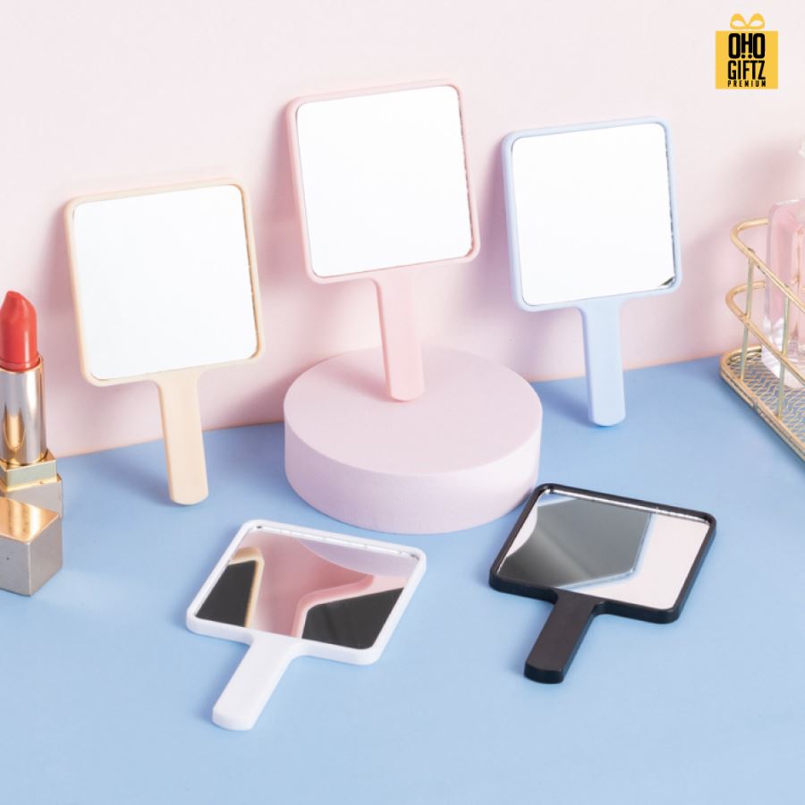 กระจกถือจิ๋ว สกรีนชื่อ สกรีนโลโก้  ทำเป็นของพรีเมี่ยมได้