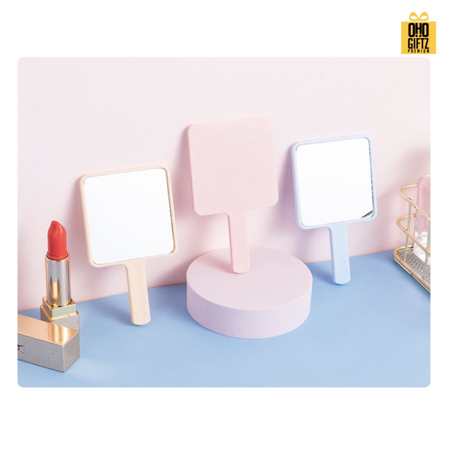 กระจกถือจิ๋ว สกรีนชื่อ สกรีนโลโก้  ทำเป็นของพรีเมี่ยมได้