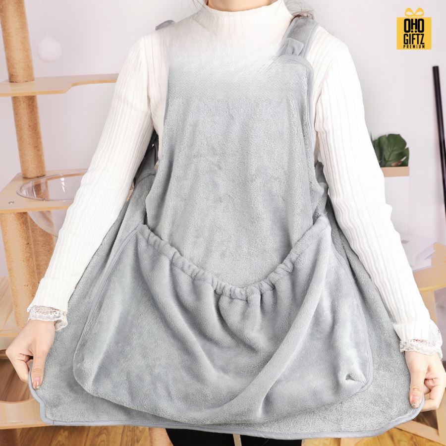 ผ้ากันเปื้อนอุ้มแมว สกรีนโลโก้ ทำเป็นของพรีเมี่ยม