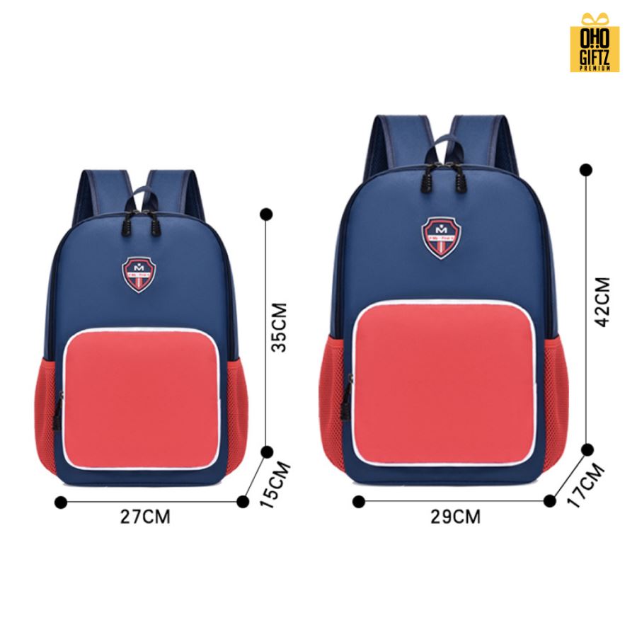 กระเป๋าเป้นักเรียนทูโทน สกรีนโลโก้ ทำเป็นของพรีเมี่ยม