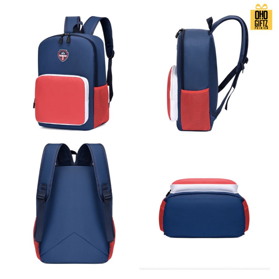 กระเป๋าเป้นักเรียนทูโทน สกรีนโลโก้ ทำเป็นของพรีเมี่ยม