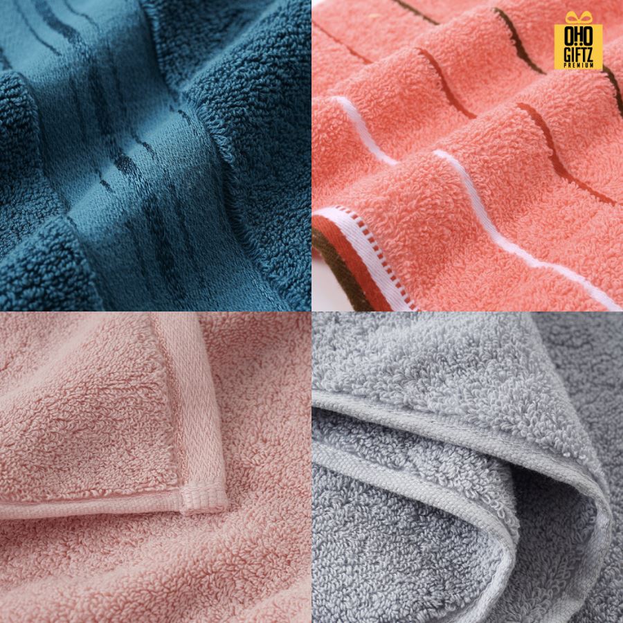 ผ้าขนหนูผ้าคอตต้อน ปักโลโก้หรือติดลาเบลโลโก้ ติดลาเบล ทำเป็นของพรีเมี่ยมได้