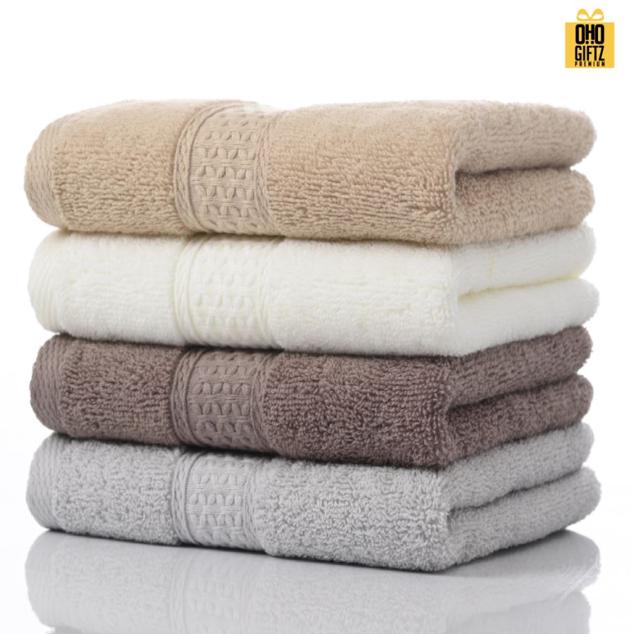 ผ้าขนหนูผ้าคอตต้อน ปักโลโก้หรือติดลาเบลโลโก้ ติดลาเบล ทำเป็นของพรีเมี่ยมได้