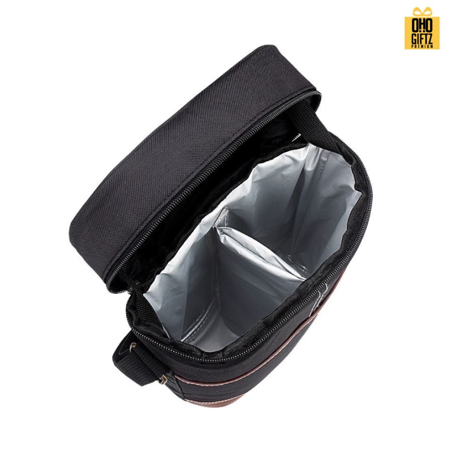 กระเป๋าใส่ขวดไวน์คู่ สกรีนโลโก้ ทำของพรีเมี่ยมได้