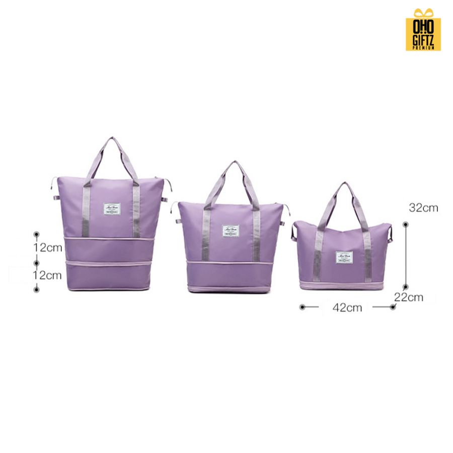 กระเป๋าใส่ของเดินทางพับได้ยืดได้ 3 ชั้น สกรีนชื่อ สกรีนโลโก้  ทำเป็นของพรีเมี่ยมได้