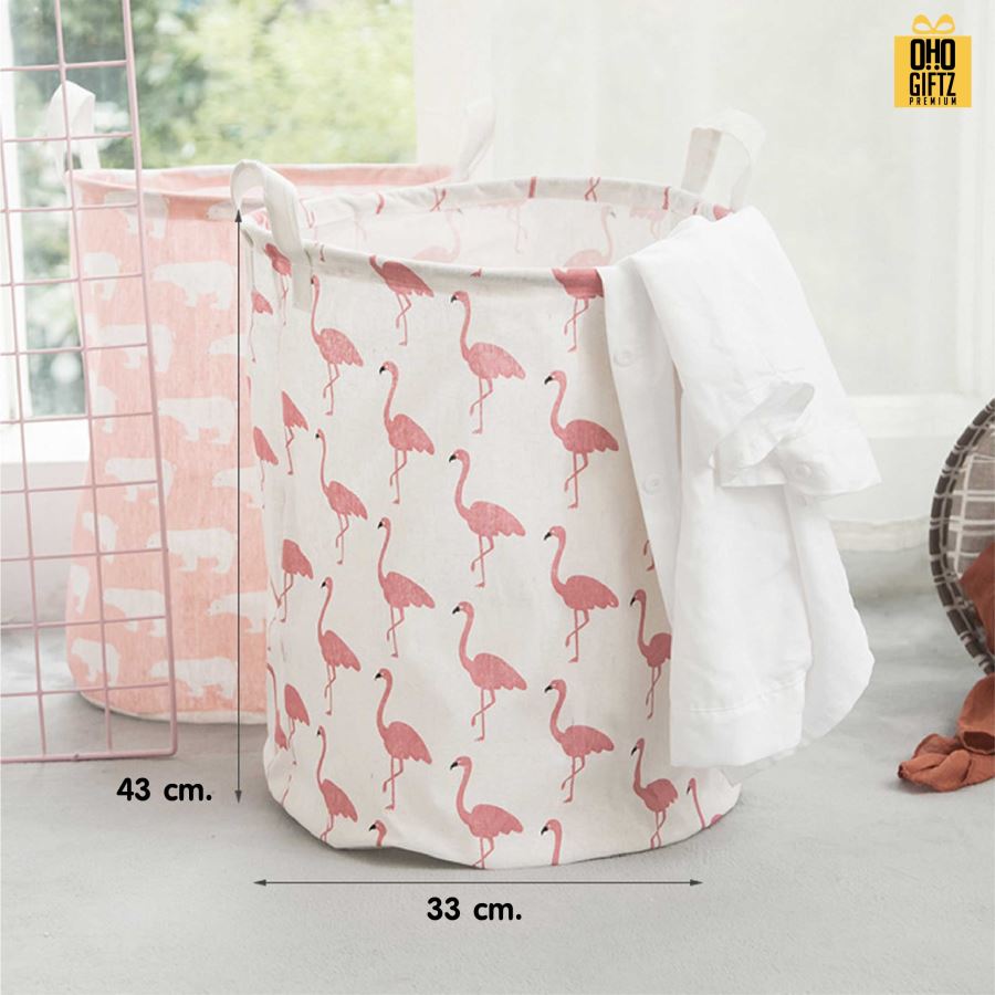 ตะกร้าใส่เสื้อผ้าลายน่ารัก สกรีนโลโก้ ทำเป็นของพรีเมี่ยมได้