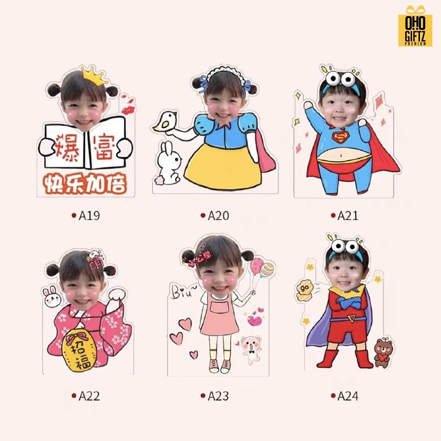 รับผลิต standy อะครีลิคหัวดุ๊กดิ๊ก เปลี่ยนหน้า ท่าทางได้ สกรีนชื่อ สกรีนโลโก้ ทำเป็นของพรีเมี่ยมได้