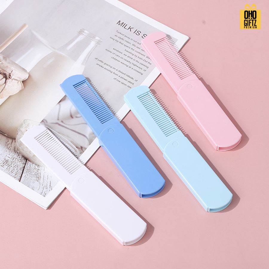 หวีพับพร้อมกระจก สกรีนโลโก้  ทำเป็นของพรีเมี่ยมได้