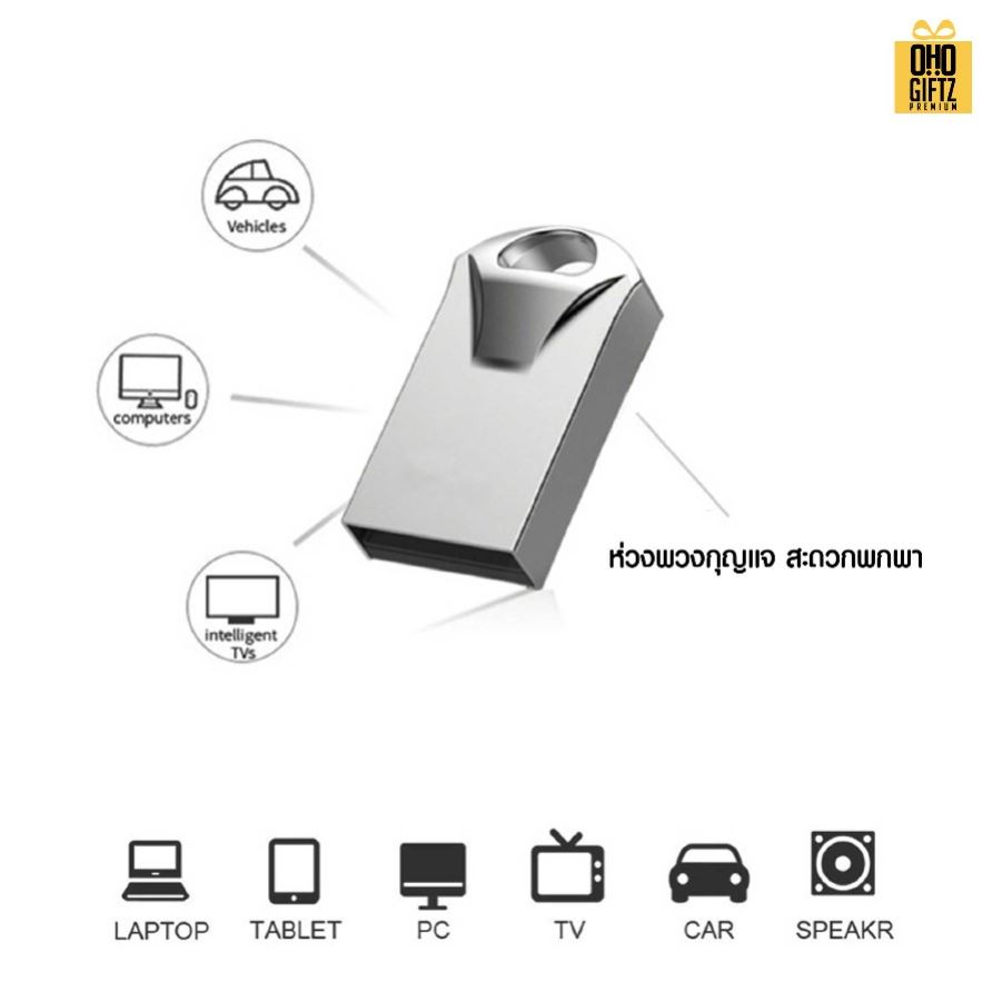 พวงกุญแจแฟลชไดรฟ์ USB ใส่เพลงในรถได้ สกรีนโลโก้ ทำเป็นของพรีเมี่ยม ของชำร่วยได้