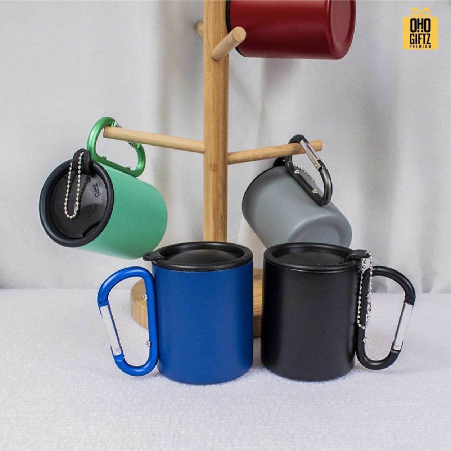 ถ้วยกาแฟสแตนเลส แคมป์ปิ้ง สกรีนโลโก้ ทำเป็นของพรีเมี่ยมได้