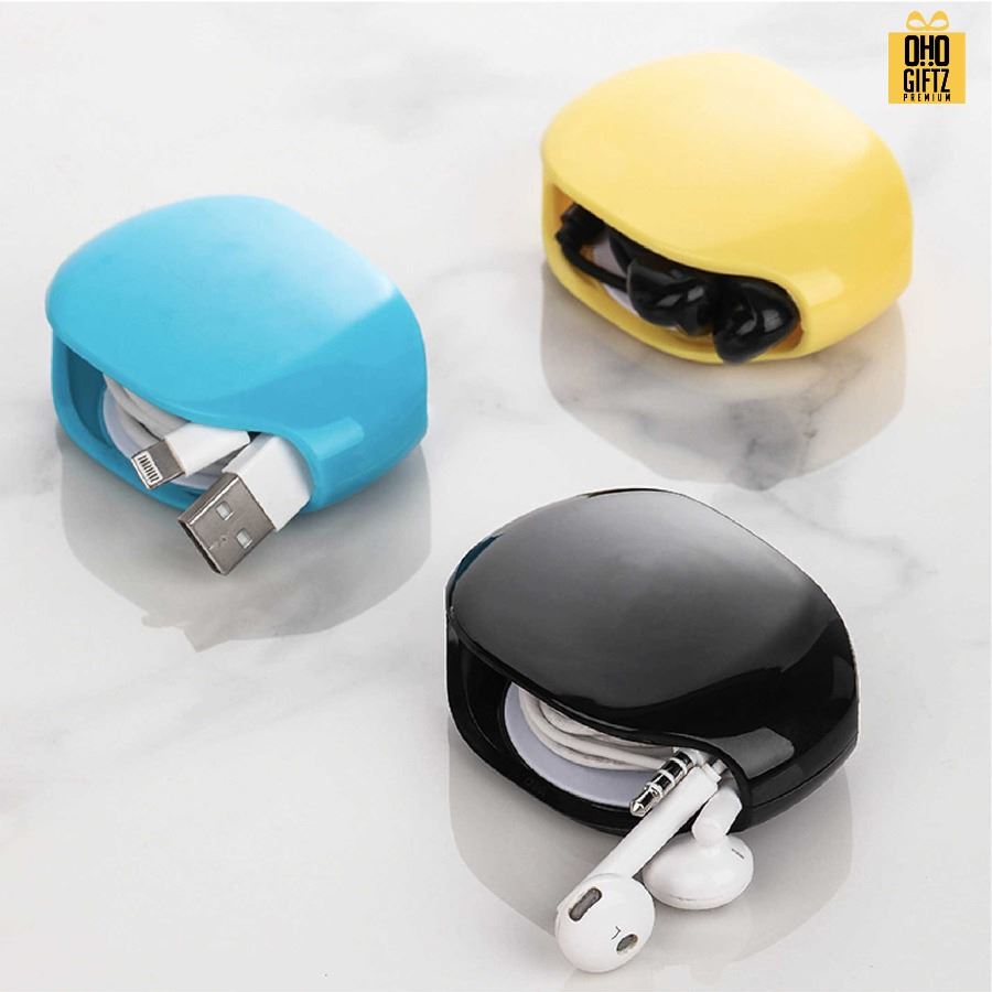 กล่องเก็บสายหูฟัง สกรีนชื่อ สกรีนโลโก้ ทำเป็นของพรีเมี่ยมได้ 