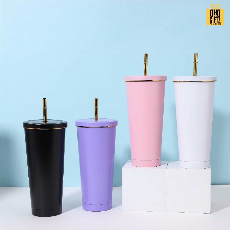 แก้วสแตนเลสพร้อมหลอด สกรีนโลโก้ ทำเป็นของพรีเมี่ยมได้