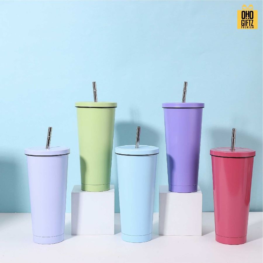 แก้วสแตนเลสพร้อมหลอด สกรีนโลโก้ ทำเป็นของพรีเมี่ยมได้