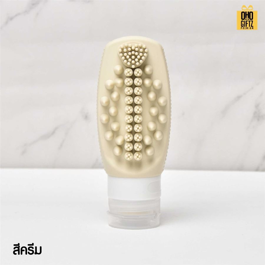 ขวดแปรงซิลิโคน สกรีนโลโก้ ทำเป็นของพรีเมี่ยมได้