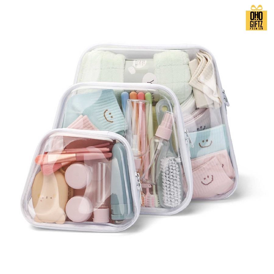 กระเป๋าพลาสติกสี่เหลี่ยมคางหมู สกรีนชื่อ สกรีนโลโก้ ทำเป็นของพรีเมี่ยมได้