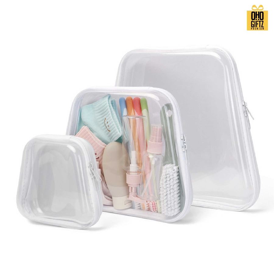 กระเป๋าพลาสติกสี่เหลี่ยมคางหมู สกรีนชื่อ สกรีนโลโก้ ทำเป็นของพรีเมี่ยมได้