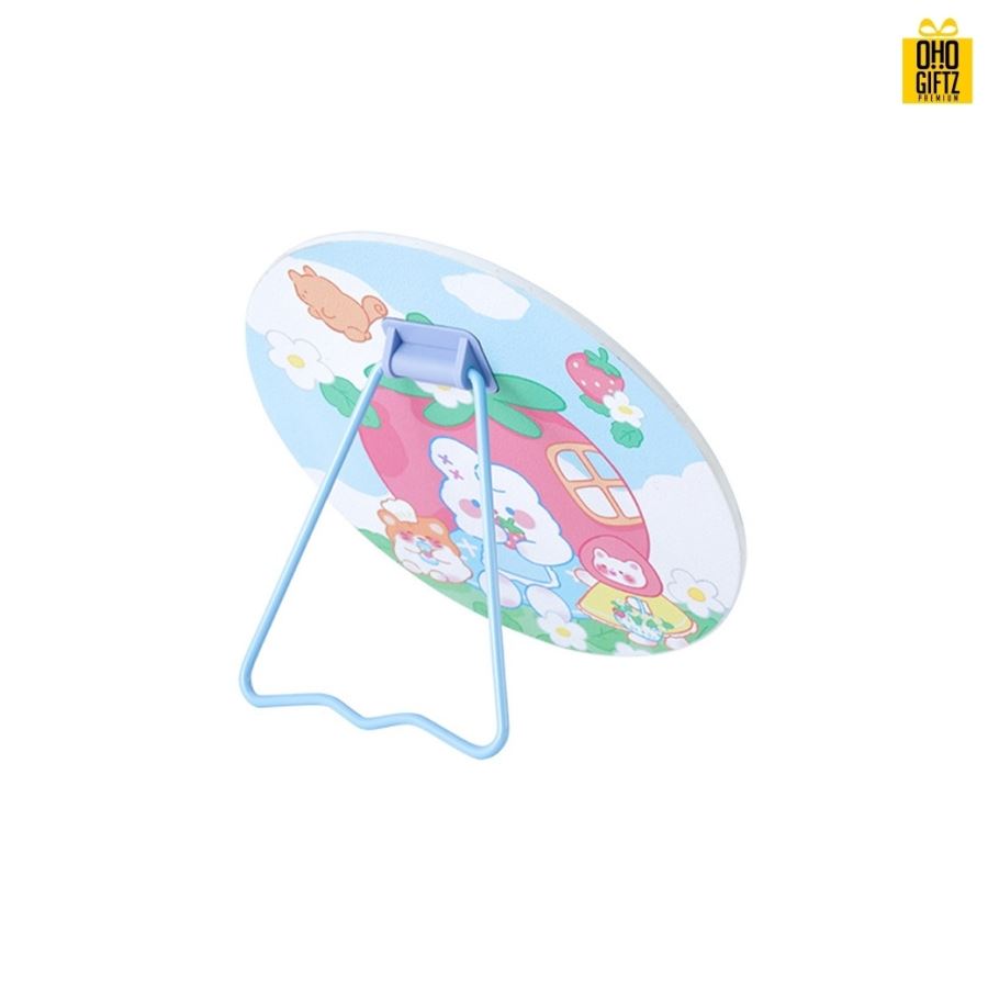 กระจกเเต่งหน้าทรงกลมพับได้ สกรีนชื่อ สกรีนโลโก้  ทำเป็นของพรีเมี่ยมได้