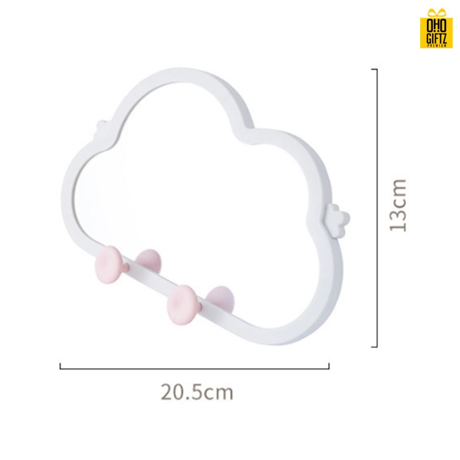 กระจกก้อนเมฆมีที่แขวน สกรีนชื่อ สกรีนโลโก้  ทำเป็นของพรีเมี่ยมได้