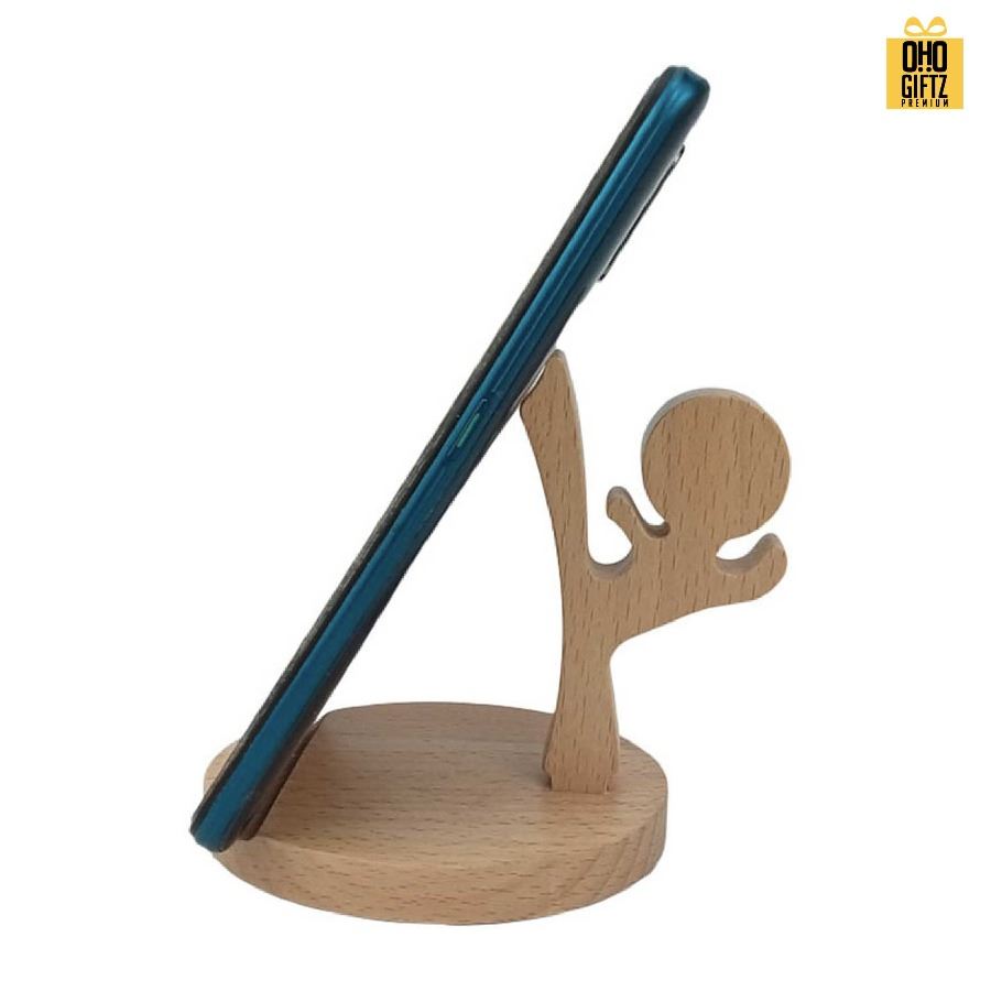 ที่วางโทรศัพท์มือถือไม้ สกรีนโลโก้ ทำเป็นของพรีเมี่ยมได้