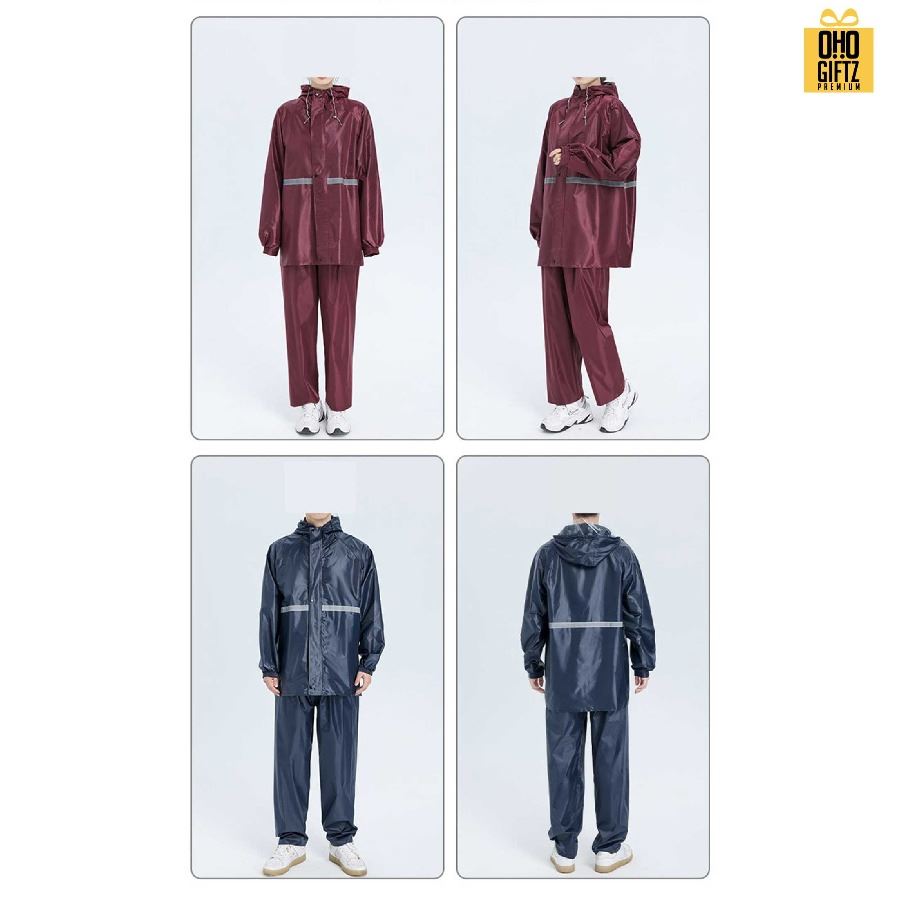 เสื้อกันฝนผ้าอ๊อกซ์ฟอร์ด สกรีนโลโก้ ทำเป็นของพรีเมี่ยมได้