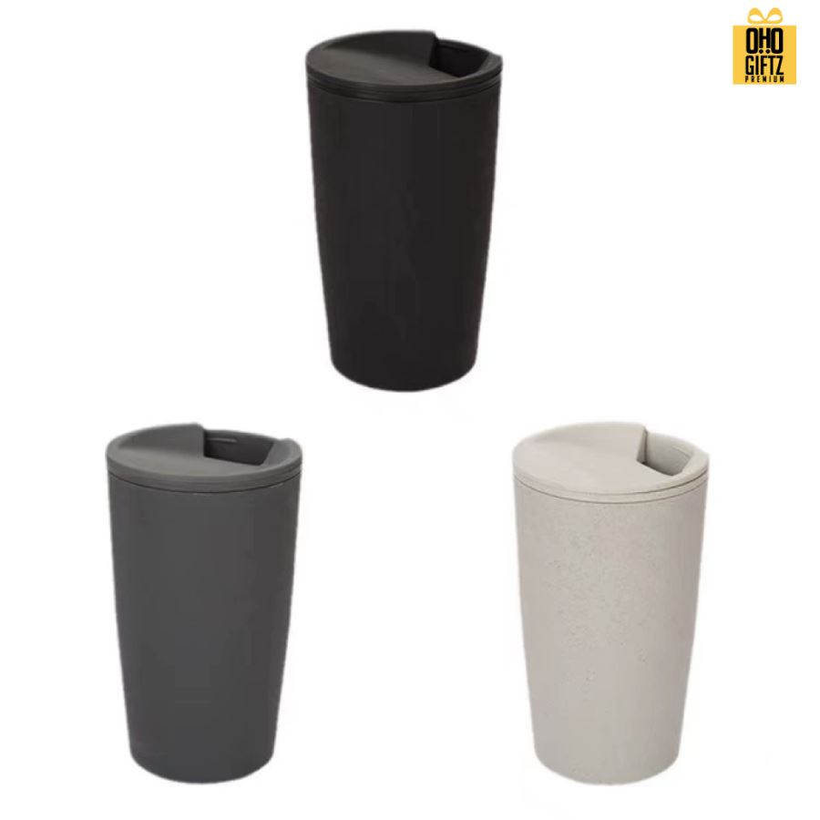 ถ้วยน้ำฟางข้าวมีฝาปิด สกรีนโลโก้ ทำเป็นของพรีเมี่ยมได้