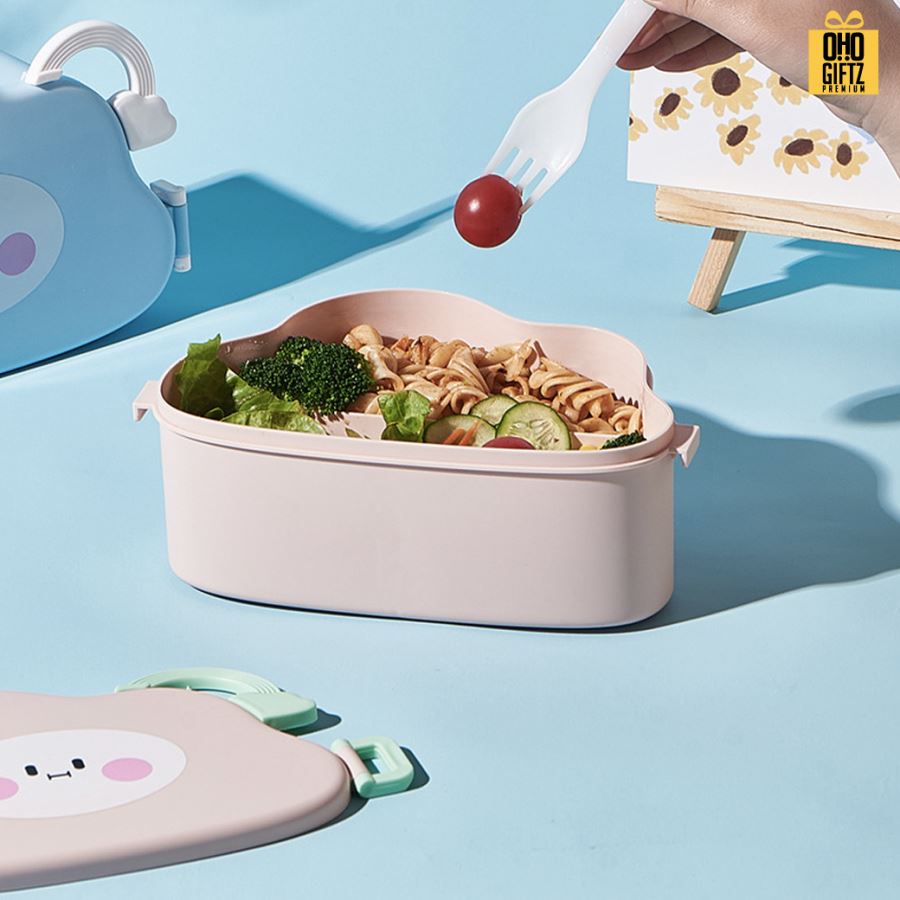 กล่องอาหารทรงเมฆ สกรีนโลโก้ ทำเป็นของพรีเมี่ยมได้