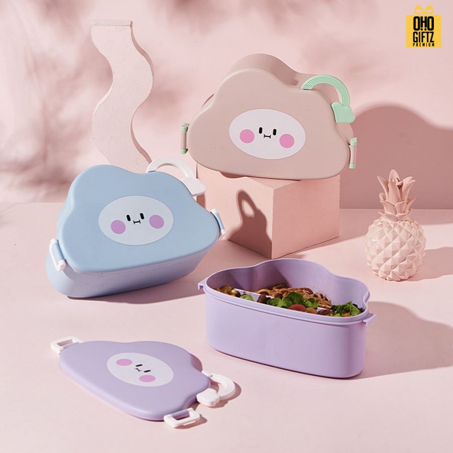 กล่องอาหารทรงเมฆ สกรีนโลโก้ ทำเป็นของพรีเมี่ยมได้